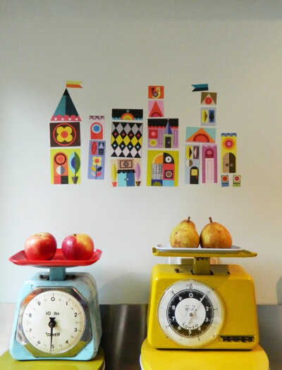 Jolly little houses wall decals