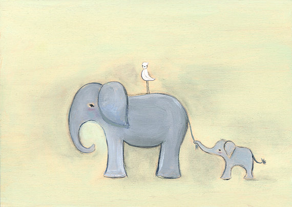 an elephant family - 11 x 8.5 print by Marisa and Creative Thursday