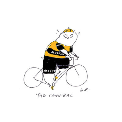 Eddy Merckx- Bike Art- Tour De France- The Cannibal- Cat Art Print- Cycling- Wall Art- Illustration