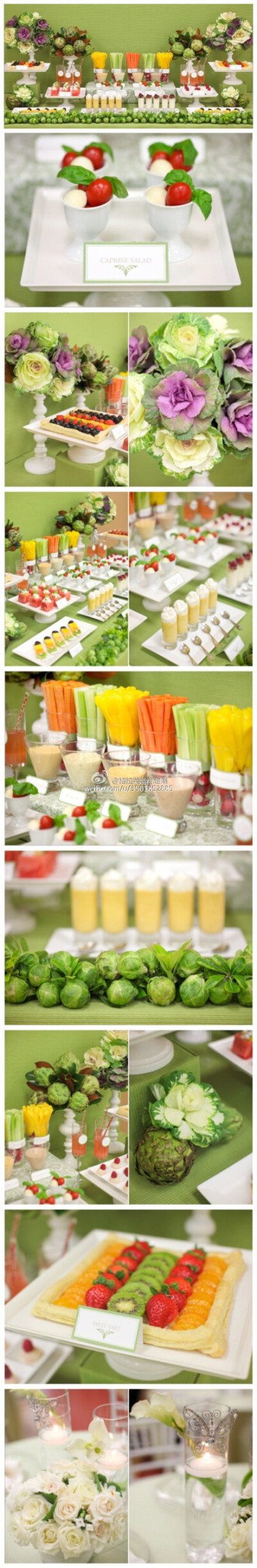 #格拉芙婚礼素材欣赏# 有趣的水果和蔬菜组成的甜品桌