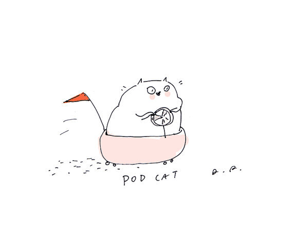 Pod Cat- Ink Drawing