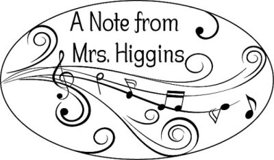 Teacher Gift - Music Teacher - A Note from Personalized Rubber Stamp