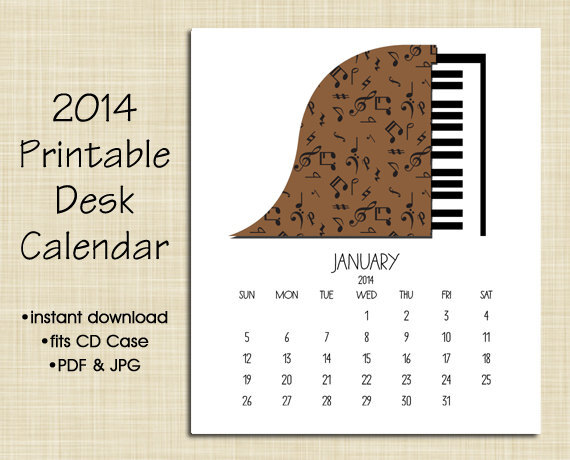 2014 Printable Desk Calendar a