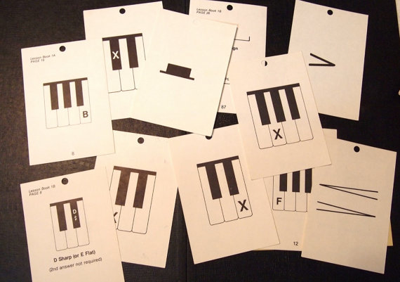 Lot of music keyboard piano Flash Cards Great for assemblage, art, display or education