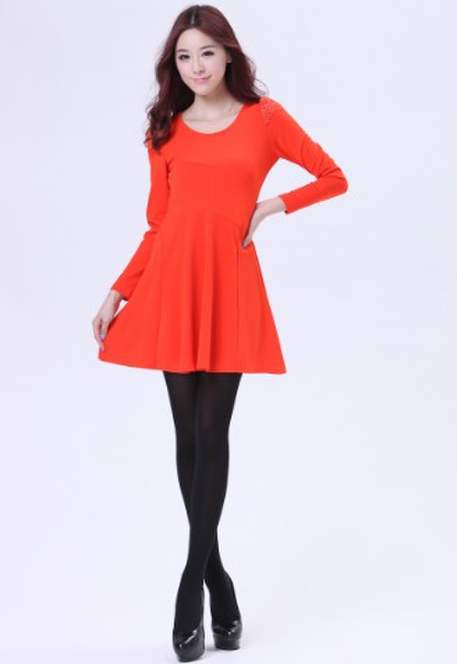 2013新款秋冬气质女装韩版修身束腰针织女士连衣裙模特实拍