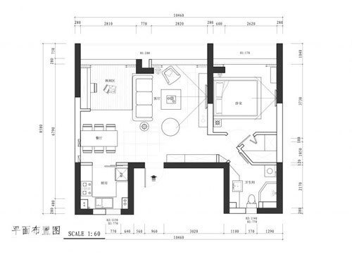 带榻榻米步入式衣帽间两室两厅装修效果图