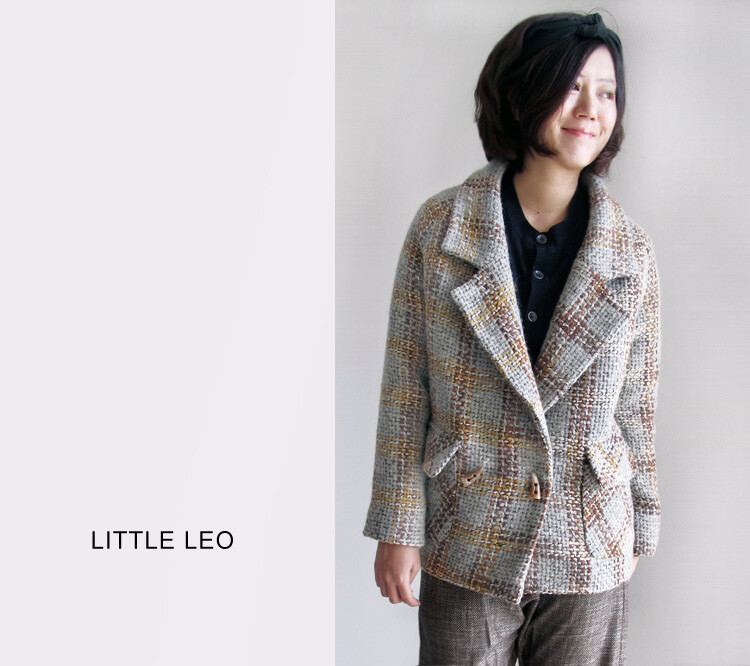 LITTLELEO独立设计师粗织样貌呢日系外套毛呢短大衣