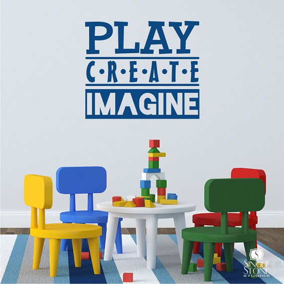 Play Create Imagine Wall Decal - Vinyl Wall Art