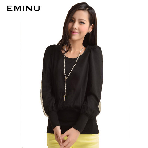 EMINU依米奴 2013秋季新款 女装圆领双层长袖T恤 时尚外套