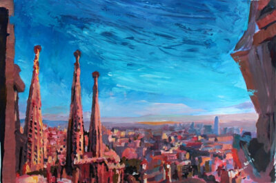 没有什么比我爱你 更让我崇拜你 To Gaudi。 - Summer ‘❤’ Barcelona City View and Sagrada Familia - Limited Edition Fine Art Print