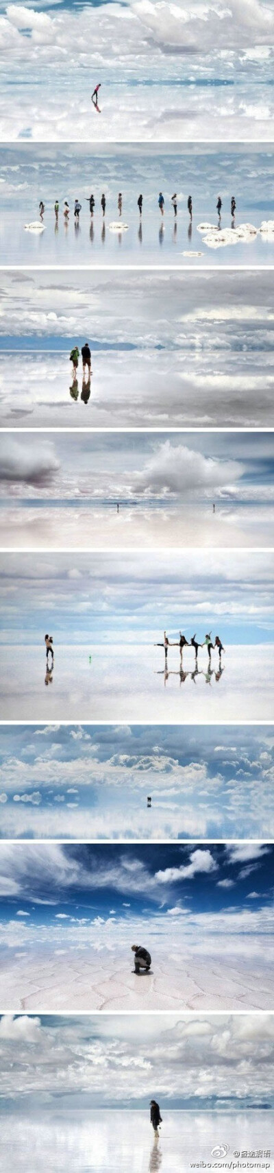 乌尤尼盐沼，世上最大的镜子，水天一色的美景。