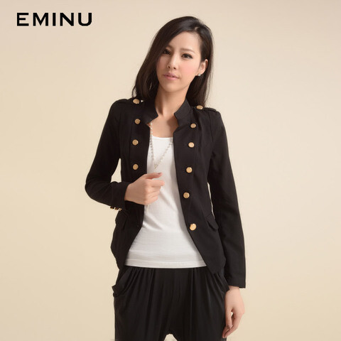 EMINU依米奴 秋款新品 女装小立领半里西装外套