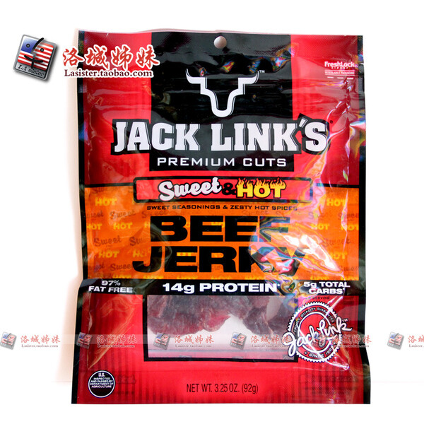 美国零食Jack Link's杰克林 甜辣口味Jalapeno 牛肉干 92g