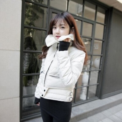 2013韩国代购小时代香奈羊羔绒堆堆领暖暖指套棉服顾里同款外套
