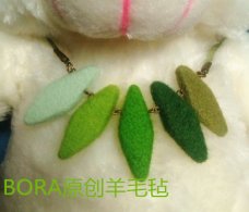 【BORA】原創(chuàng)~主打~森林綠~菱形寶石羊毛氈項鏈鎖骨鏈毛衣鏈