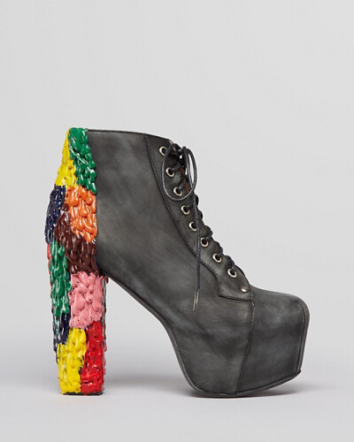 Jeffrey Campbell Lace Up Booties - Lita High Heel