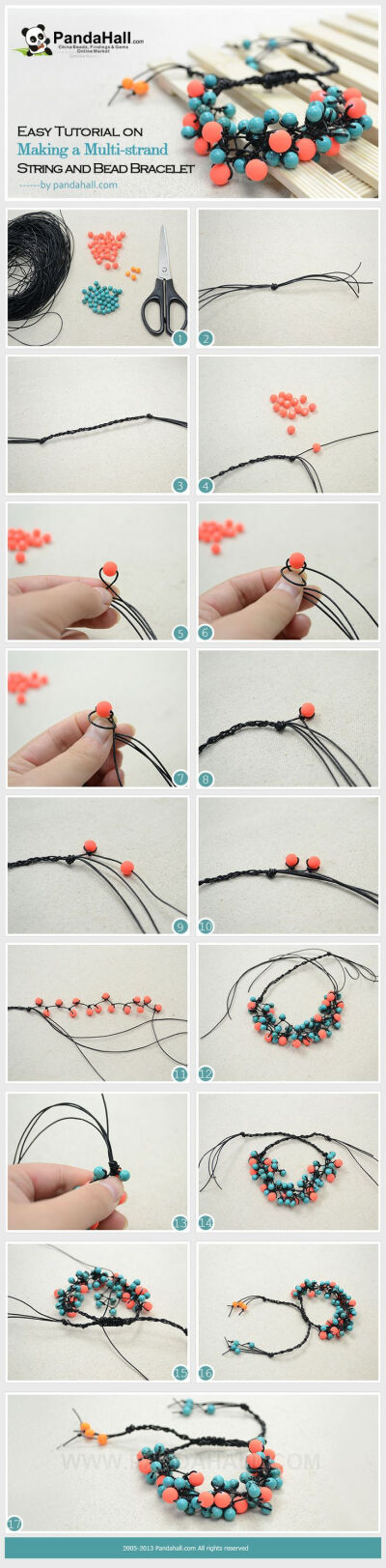 Easy Tutorial on Making a Multi-strand String and Bead Bracelet