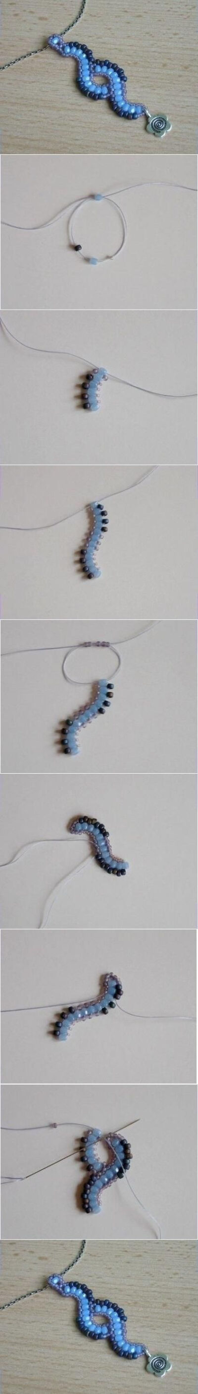 DIY Nice Bead Pendant -- consider continuing the pattern to make a bracelet