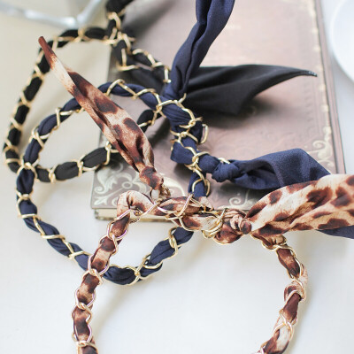 莎野酱日系森林系兔子耳朵发圈豹纹发绳蝴蝶结发带头饰