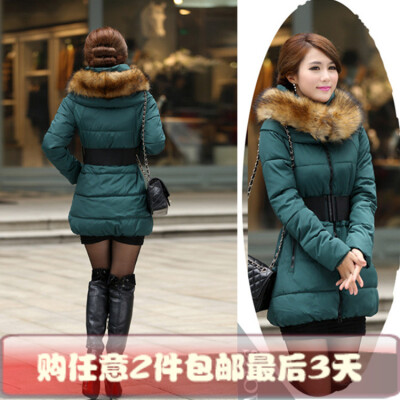 促销2013冬季拉链修身型韩版加厚长袖中长款女装新款羽绒服 外套