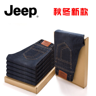 Jeep/吉普新款男士韩版直筒修身牛仔长裤子男式牛仔裤 D2586