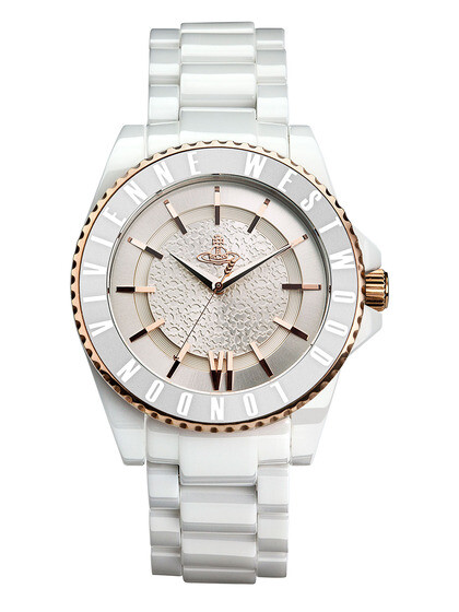 Vivienne Westwood Women's White Ceramic &amp; Gold Watch $290 Gilt