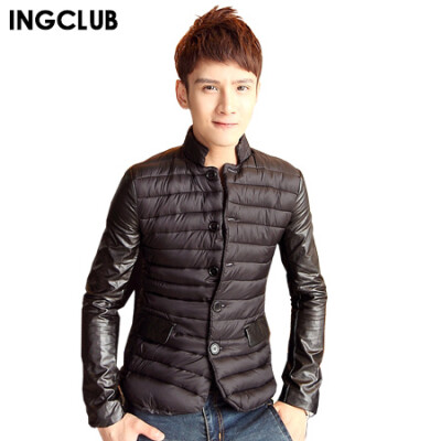 ingclub 2013秋冬新品 西装领子轻薄款男士修身羽绒棉衣潮男外套