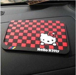 hello kitty汽车防滑垫 车用可爱卡通防滑垫 手机香水置物防滑垫