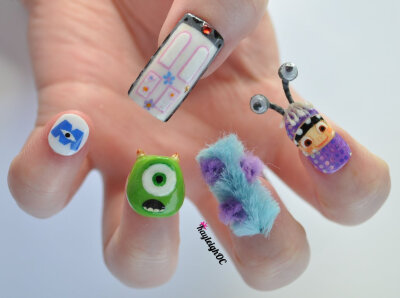 Monsters, Inc. 3D Nail Art .