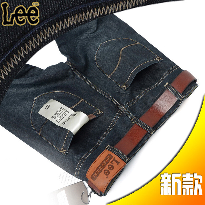 爆款2013秋冬新款lee秋冬修身休闲棉直筒长裤男士青年牛仔裤促销