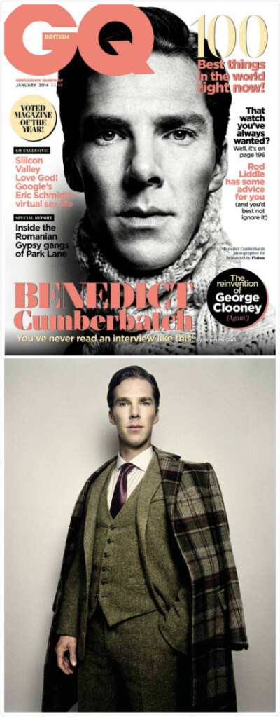 benedict cumberbatch缺登上GQ雜誌2014年1月刊封面