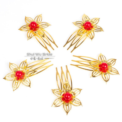 水舞新娘古装头饰 古典发插结婚敬酒服配饰婚庆中式插梳优雅花钗