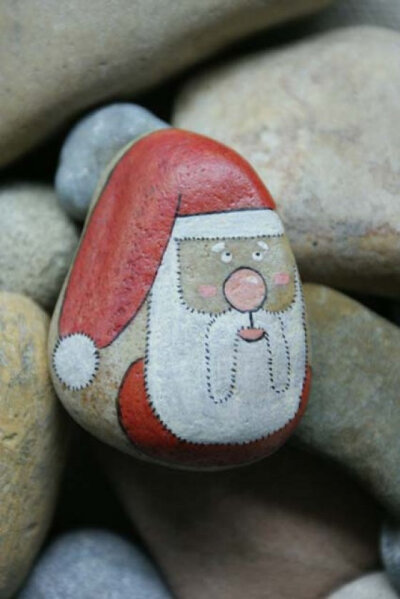 圣诞礼物定制 石趣部落原创手绘石头 创意礼物