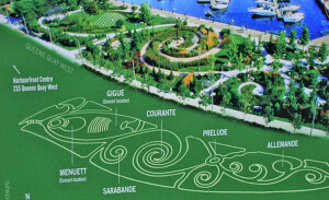 The Toronto Music Garden, created by JMMDS in collaboration with eminent cellist Yo-Yo Ma, is a three-acre public park on Toronto's Harbourfront whose design is inspired by the First Suite for Unaccompanied Cello by Johann Sebastian Bach.