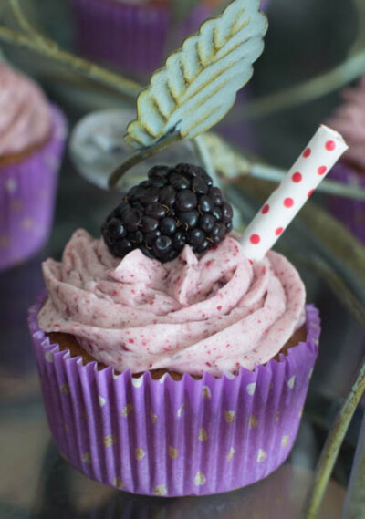 Blackberry Malt Cupcakes