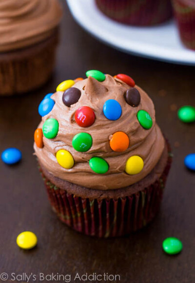 Chocolate Cupcakes with Creamy Nutella by Sally's Baking Addiction