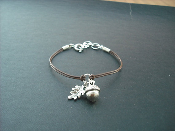 Ready to Ship - a little acorn bracelet - antique silver