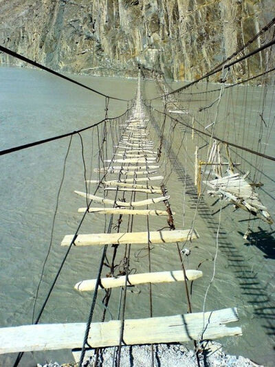 15 Stupendous Places Worth To Be Visited One Day, Suspension Rope Bridge, Upper Hunza, Pakistan