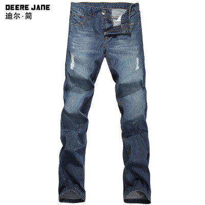 DEERE JANE 2013新款 都市时尚水洗磨破直筒男士牛仔裤 男牛