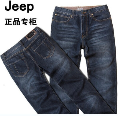 jeep/吉普 男士新款商务休闲直筒水洗牛仔裤 男 正品热卖 包邮