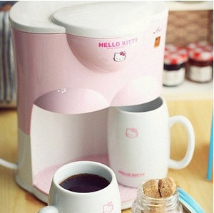 韩国hellokitty粉色浪漫迷你咖啡壶套装/咖啡机结婚礼物