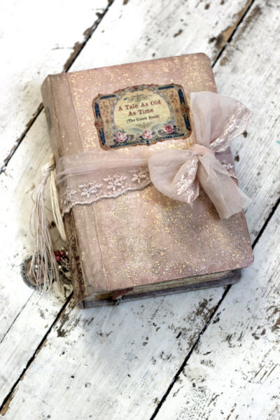 Blush pink victorian romantic feminine Tulle lace Photo Album OR Fairytale Wedding Guest Book and Scrapbook album
