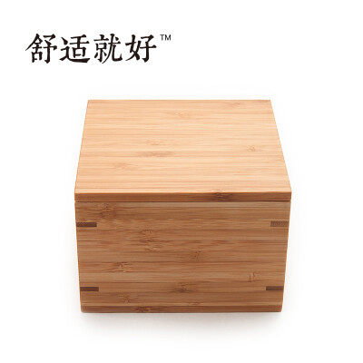 舒适就好方形桌面收纳盒创意复古竹木杂物有盖小首饰整理盒