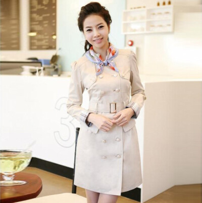 2013 秋 新款 韩版 修身 风衣 女式 中长款 外套 秋季 女装