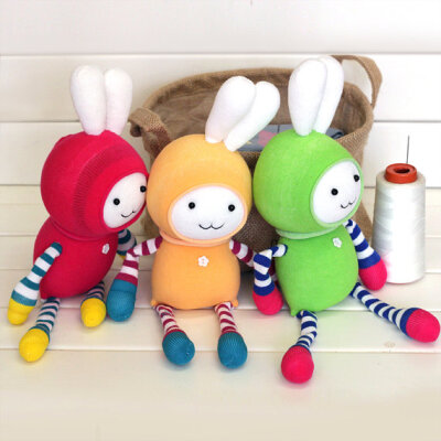 Sock DIY kit baby toy rabbit 15inch 38cm tall.....b105