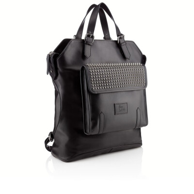 SYD BACKPACK , Leather, BLACK/SILVER, Men Bag.