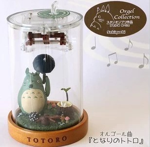 特价 秒杀 宫崎骏限量版 打雨伞龙猫totoro 音乐盒/八音盒可动