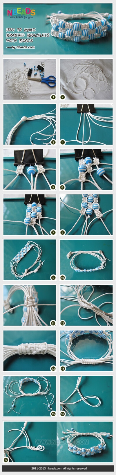 how to make braided bracelets with beads