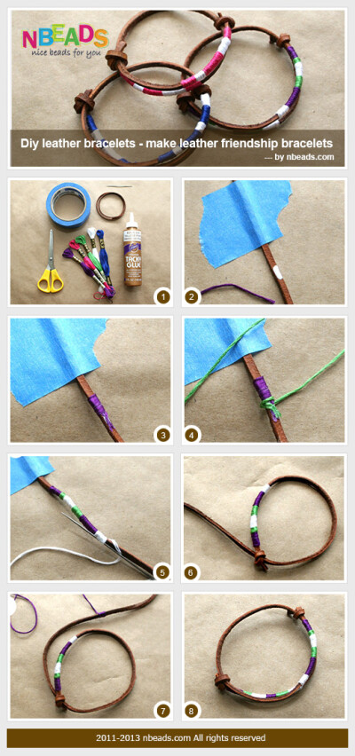 diy leather bracelets - make leather friendship bracelets