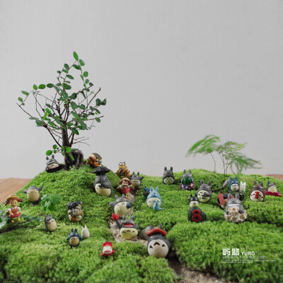  屿路生活 品 苔藓微景观 苔藓生态瓶 龙猫，手工绿植 创意绿植 盆景